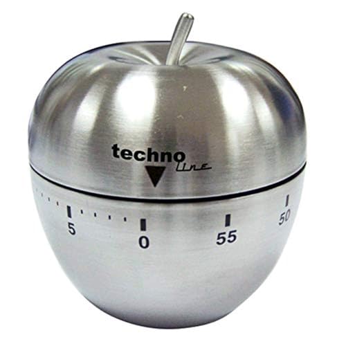 Technoline Kzw III - Temporizador de Cocina Analógico, diseño de Manzana, Color Plateado