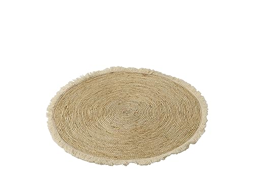 J-Line Teppich Quastenband - Teppich - Bambus - beige/weiß