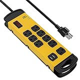 Power Strip with USB,CRST Heavy Duty Surge Proector Metal Power Strip15 Amps, 9-Foot Long Cord 1800
