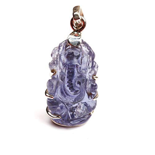 Pendentif Ganesh argent 925 et iolite, bijou bohème pour le quotidien