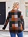 IN'VOLAND Plus Size Plaid Shirt for Womens V Neck Basic Tees Blouses Dressy T-Shirts Fall Shirts Casual Long Sleeve Tunic Tops Orange