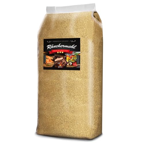 EVERSMOKE 15kg Premium Räuchermehl & Räucherchips aus Buche - Verschiedene Körnung - zum Heißräuchern und Kalträuchern, Smoken, Grillen, Räuchern & BBQ (Extra Fein - 0,5-1,5mm)