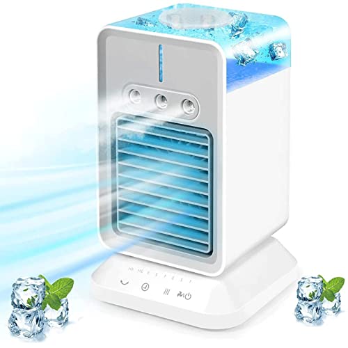 VVLXRIC Personal Air Cooler Conditioner USB,3 In 1 Air-Conditioners 4H Timer,Mute Aircooler Uk for Home Bedroom Office Desktop