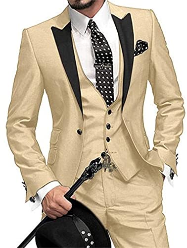 3PCs Peak Lapel Men Suits(Jacket+Pants+Vest) Business Wedding Tuxedo Grooms2