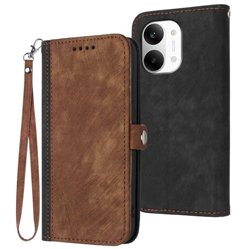 �X�}�z�P�[�X �Ή��@�� for Redmi Turbo 5 Max,�Ή��@�� for Xiaomi Poco X8 Pro Max �X�}�z�P�[�X �X�g���b�v �E�H���b�g �}�O�l�b�g���� �J�[�h�X���b�g �t���b�v�X�^���h Brown