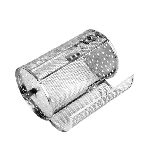 Sosoport Stainless Steel Rotating Grill Oven Baking Rack Barbecue Cage Grilling Accessory Roaster Drum Roaster Cage Grill Drum Rotisserie