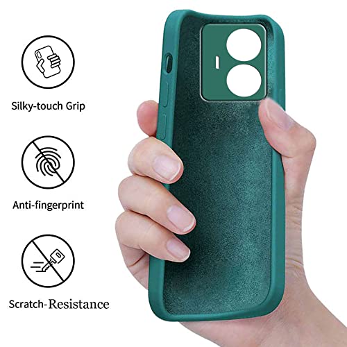 Image of A rtistque Liquid Silicone Back Cover Case for Realme Narzo N55 / Realme C55 Matte Shockproof TPU Soft Flexible with Camera Protection - Green