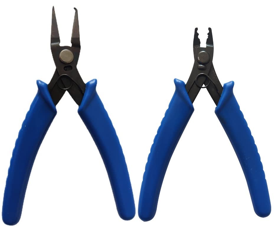 2 Pieces Jewelry Pliers Tool Jewelry Bead Crimping Pliers Jewelry Pliers for Opening Split Ring Hand Tools Crimpers