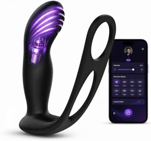 Plug anal vibrador con anillo prostático de 9 modos
