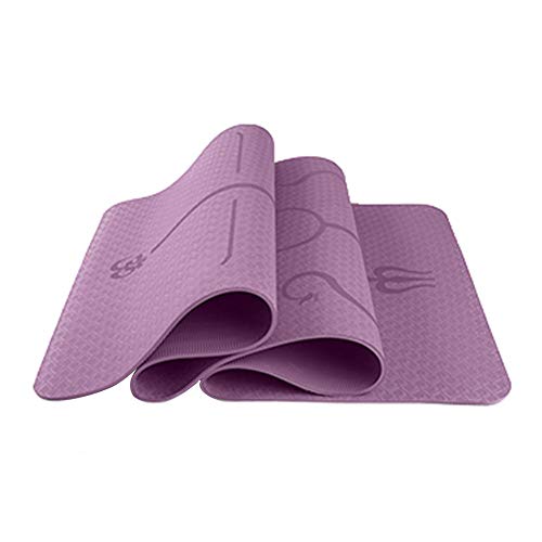 Tapete Yoga TPE 6mm Linhas Corporais Roxo
