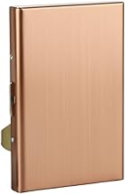 Teak Wood Personalized Card Holder with Name Engraved – Customizable PU Leather & Stainless Steel Credit Card Holder for Men and Women – Elegant, Slim, and Stylish (Rose Gold)