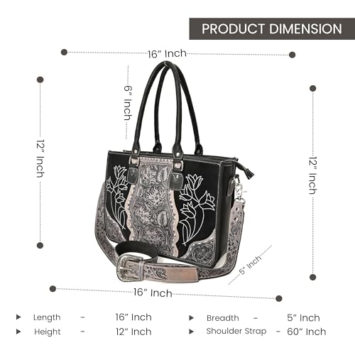 Bolso Tote de Cuero Western Cowhide con Correa Ajustable miniatura 3