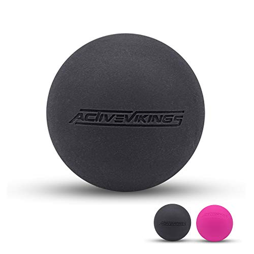 ActiveVikings® Massage-Ball - Ideal gegen Verspannungen und perfekt für Selbstmassage - Lacrosse-Ball und Faszien-Ball für Frauen und Männer (Schwarz)