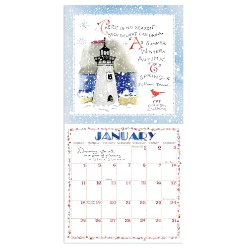 Image of TF Publishing 2026 Susan Branch Mini Calendar with Monthly Grids for Appointments and Scheduling - Vertical Small Wall Calendar 2026 with Premium Matte Paper for Home and Office Organization - 7x7in