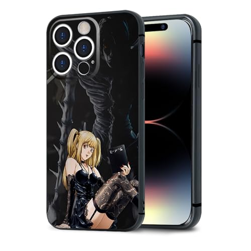 KWHKLST Misa Amane and Rem Premium Design Exclusive Manga Phone Case, Anime Soft Silicone TPU Black Cover for iPhone 16