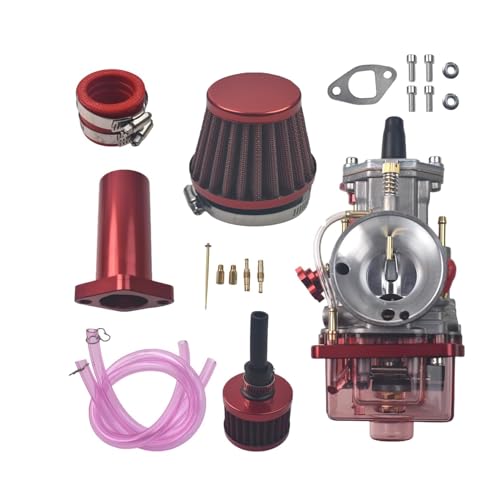 Image of Upgrade PWK 24mm Carburetor Air Filter Intake Pipe Manifold Kit For Coleman CT200U BT200X For Baja Warrior MB200 For Predator 212cc 196cc Honda GX160 GX200 6.5hp Engine Mini Bike Go Kart Red