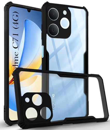 Image of Jkobi Back Cover Case for Realme C71 (Shockproof with Polycarbonate Clear Panel | Professional Black)