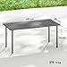 Outsunny Gartentisch 165 x 80 cm für 6 Personen Esstisch mit Lamellen-Tischplatte Stahlrahmen, Rechteckiger Terrassentisch Wetterfeste Balkontisch Outdoor Tisch für Garten Balkon Terrasse Dunkelgrau