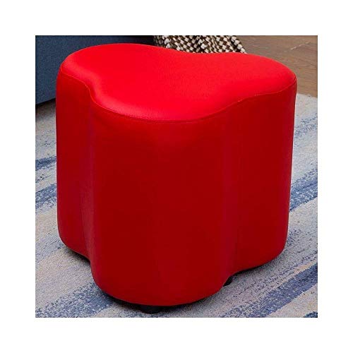 Repose-pieds en cuir fleur tabouret de canapé multifonctions rouge