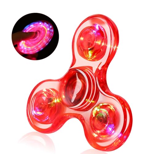 SCIONE LED Fidget Spinners, Light Up Sensory Fidgets Toys for Kids, Glow in The Dark Toy for Kid...