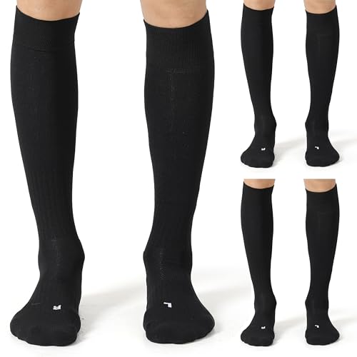 Image of CS CELERSPORT 2 /3 Pack Soccer Softball Baseball Socks for Youth Kids Adult Multi-Sport Compression Knee High Socks