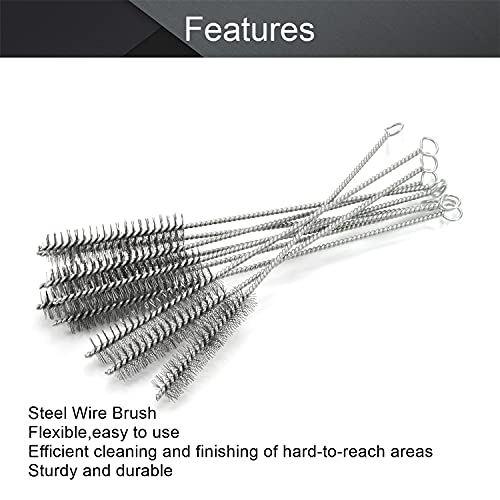 Image of Utoolmart Steel Wire Cleaning Brush, Spiral Power Tube Brush, Steel Wire Tube Brush Cleaning Tool, Tube Bottle Brush, 0.8-inch Diameter 12-inch Length, 10pcs