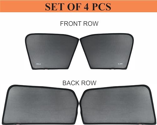 Able Zed Black Half Car Magnetic Sun Shade Curtains for Chevrolet Spark Set of 4 Pcs