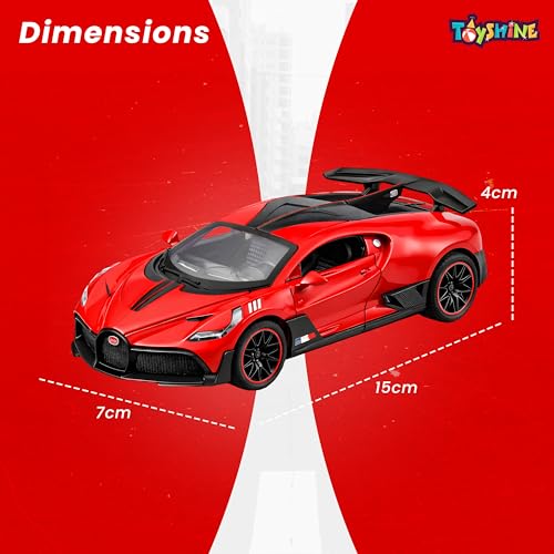 Image of Toyshine 1:32 Scale Die Super Fast Racing Model Car with Music and Lights Along with Pull Back Function Opening Doors Feature for Kids Boy Girl 3+, Red