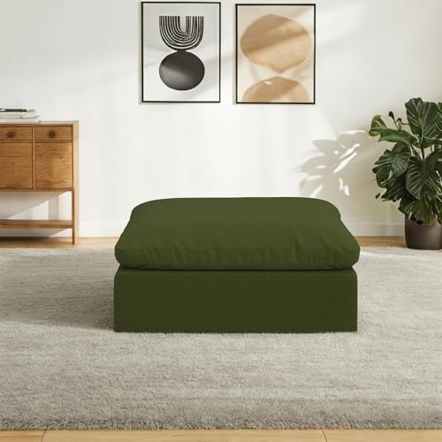 Image of Oversize Cloud Modular Sectional Sofa,Chaise Down Filled Comfort Sofa Detachable Couch Cushion Covers for Living Room Apartment,Green
