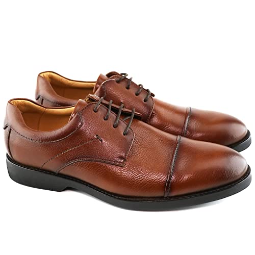 Marc Joseph New York Mens Casual Comfortable Genuine Leather Classic Modern Formal Oxford Dress Business Derby Lace Up Plain Toe Men Shoes Havana Burnished 12 #TOP1
