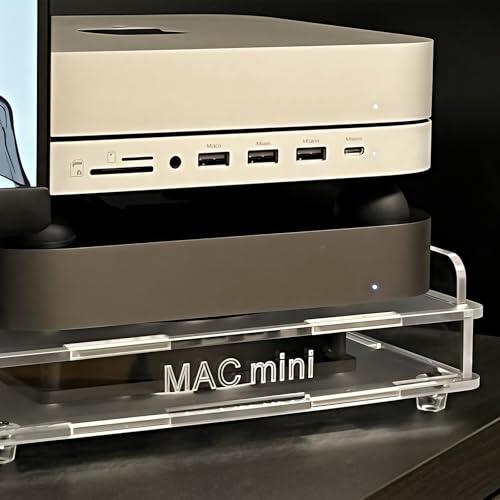 Image of Mac mini Mount,Mini Cooling Fan Design,Super Strong Wind Modification Chassis,Equipped with a 5.5 Inches Silent Fan for Heat Sink,USB Power Supply(Transparent)