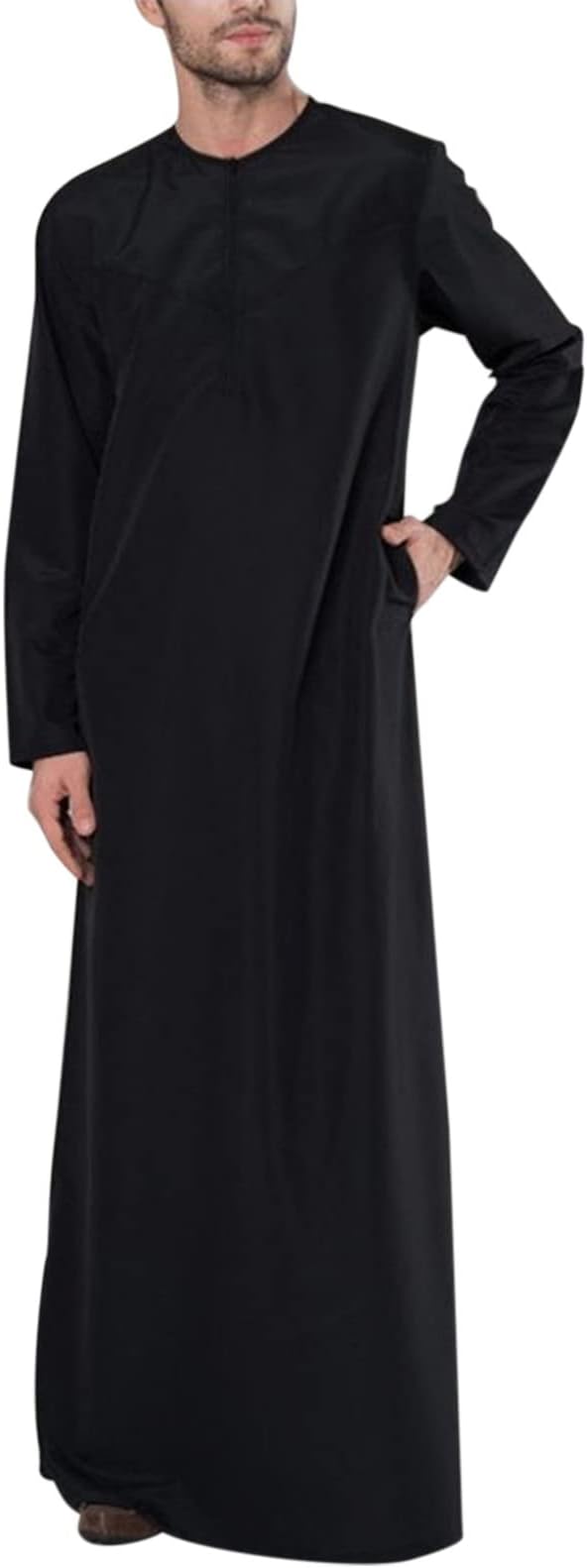 Arabic Abaya Robe Men - Mens Casual Loose Muslim Arab Dubai Robe Long Sleeve Zipper Shirt
