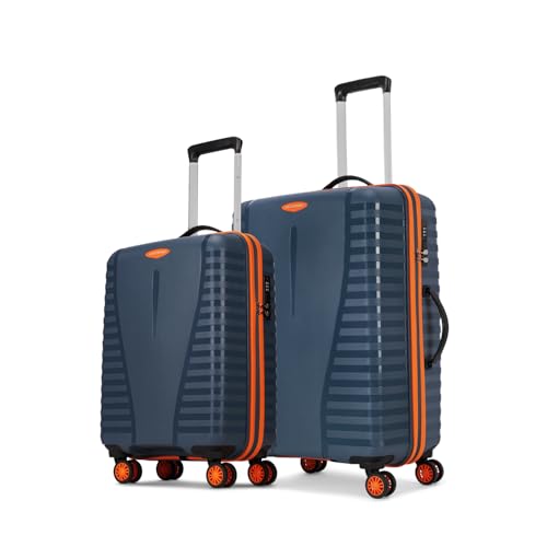 Image of Aristocrat Airpro-Max Set of 2 Cabin & Medium Size Trolley Bags, Lightweight Polypropylene Case Luggage, 8 Wheels, Combination Lock, Travel-Friendly, 3-Yr International Warranty, Spanish Blue