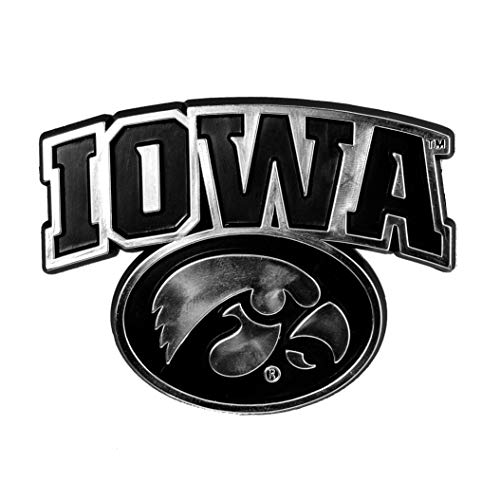 FANMATS 60345 Iowa Hawkeyes Molded Chrome Plastic Emblem