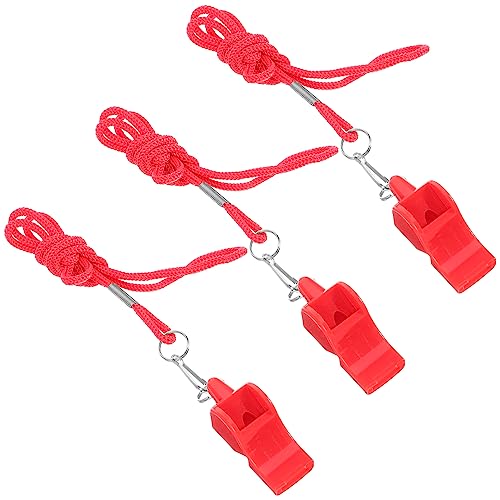 ifundom 3Pcs Emergency Whistle with Lanyard Durable Lightweight Referee Whistle for Safety Hiking Bird Training and Camping Activities Loud Crisp Sound