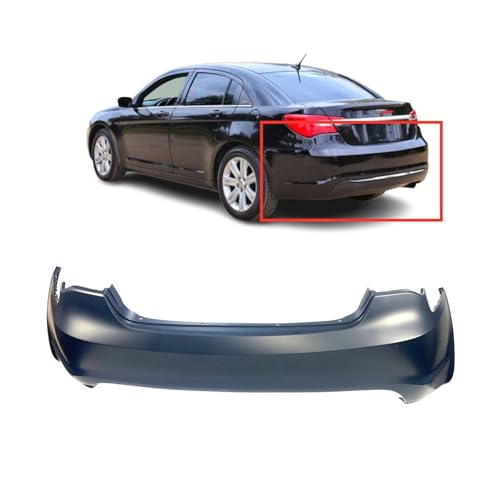 Image of FitParts Compatible with Chrysler 200 2011-2014 Rear Bumper Cover | Primed, Without Parking Sensor Holes, Sedan /Convertible, Ready to Paint, OEM 68082030AD, CH1100964