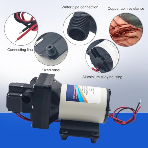 Image of 4138-111-E65 4138-111-A65 Water Pump for RV, Garden, Camperor Marine Use | 3.0 GPM, 55 PSI, 12 VDC 7.5 Amps Self-Priming up to 6 Feet Water Delivery Pump for Shower, Sprayer, Yacht Boat, Caravan