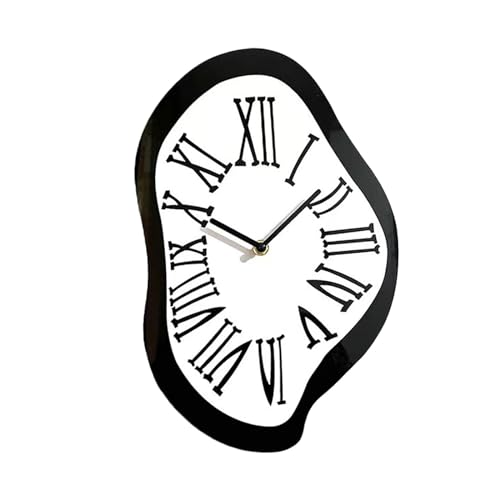 Fenteer Melting Clock Distorted Clock Decor Fashion Creative Decorative Wall Clock for Shelf Shop Gift Office, L