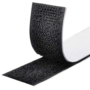 Plakband, 8 m, klittenband, zelfklevend, voor alle soorten installaties, fotolijsten 20 mm (zwart)