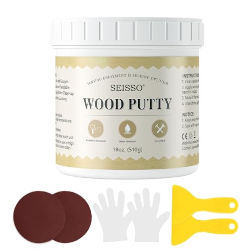 SEISSO 500g Masilla de Madera Blanca, Pasta Tapagrietas para Reparar, Masilla en pasta tapagrietas, Masilla reparadora para Rellenar Agujeros Profundos y Arañazos en Muebles de Madera