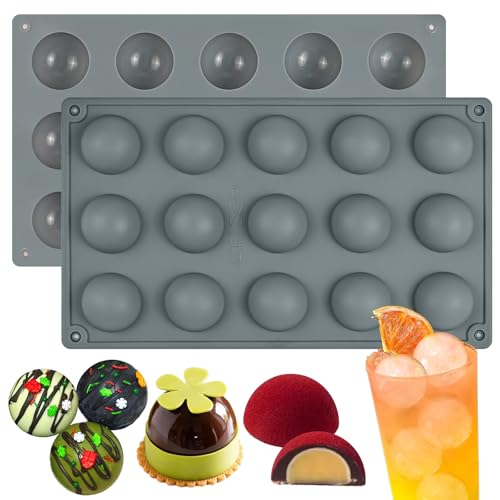 Semi Sphere Silicone Mold for Chocolate Truffles, Candy, Set of 2