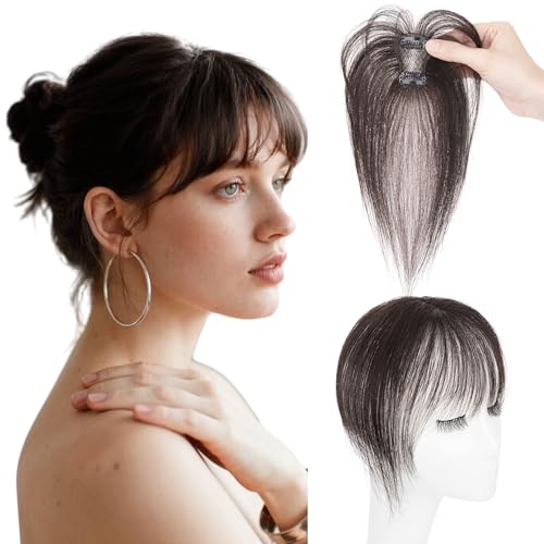 SEGO Clip in Bangs Real Human Hair, 360°3D Cover Wispy