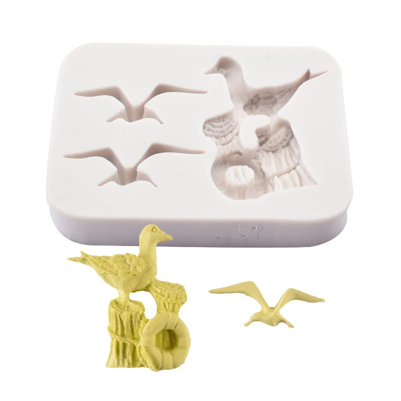 Fondant Formen 2 Stück Möwe Ankerform Silikonform Trockentempo Fondant Kuchen Diy Schokolade Backwerkzeuge