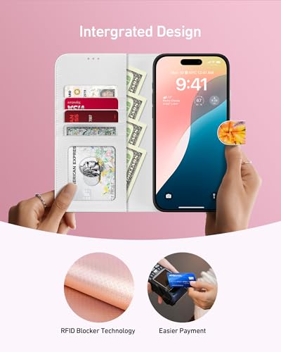 Étui portefeuille iPhone 16 Pro anti-rayures protégeant vos cartes du piratage RFID - 3