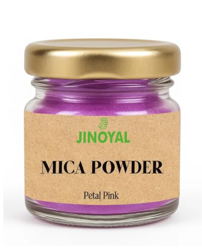 Jinoyal Mica Powder | Premium Mica Pigment for Epoxy Resin, Soap Making, Lip Gloss, Nail Art, Candle Making, Slime & DIY Crafts (10g) (Petal Pink)