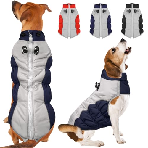 El Mejor Listado de Chaquetas y abrigos para comprar online. 45 SCHIB Traje de algodón para Perro, Abrigo para Perros, Chaqueta Cálida para Perros con Tiras Reflectantes, Chaleco Impermeable y a Prueba de Viento para Mascotas, Ropa de...