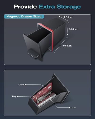 Image of CDEFG UPGRADED for Ford Maverick 2022-2024 Center Console Screen Storage Drawer w /Magnet Design Slides Smoothly - Maverick 8 inch Screen Cubby Storage Box - for 2022-2024 Maverick Accessories