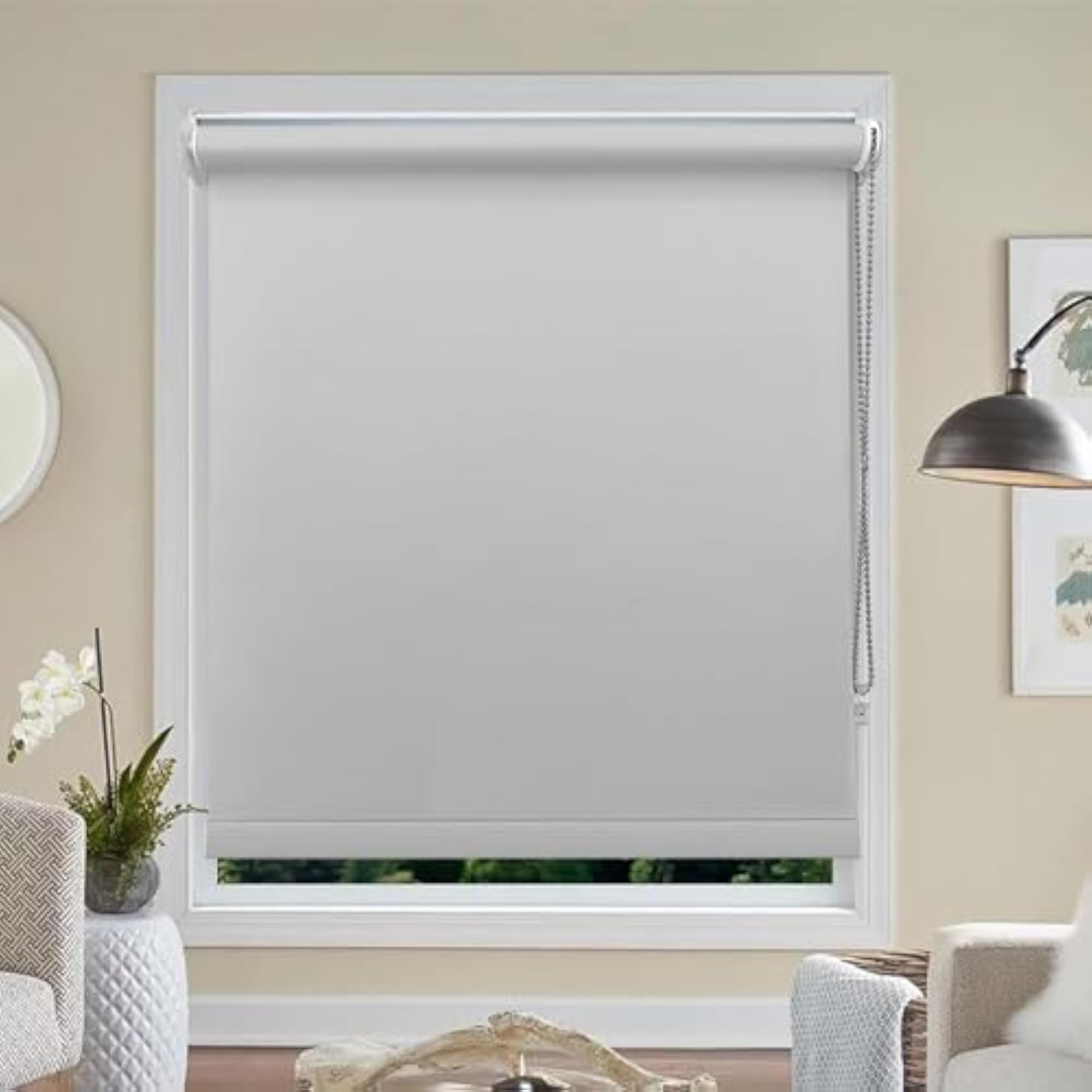 Roller Blinds - Light Grey 60 Width 165 cm Drop