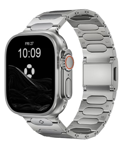 FiNESTONE �O���[�h5 �`�^���r���v�o���h Apple Watch Ultra 3/2/1 49mm & Series 11/10 46mm - 22mm���C�h�{�f�BApple Watch Ultra�o���h ���ɋ���DLC�R�[�e�B���O �j���p - 