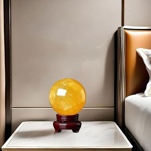 Esfera de citrina cristal de cuarzo amarillo fengshui 5cm 6